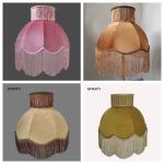 Floor Lamp Large Lamp Shade Caramel Velvet Fringe Lace Lamp Shade Shell American Modern Handicraft E27