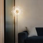Nordic Wind Net Red Dandelion Crystal Floor Lamp Living Room Guest House Vertical Light Bedroom Bedside Shop Chandelier
