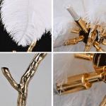 Nordic Floor Lamp With Feather Ostrich White Feathers Standing Lamps For Living Room Bedroom Modern Bedside Feather Floor Lights