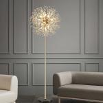 Nordic Wind Net Red Dandelion Crystal Floor Lamp Living Room Guest House Vertical Light Bedroom Bedside Shop Chandelier