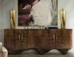 ZYY light luxury dining side cabinet, living room integrated against the wall, high-end walnut entrance cabinet
