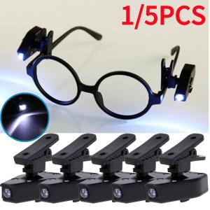 1-5PCS Mini Flashlight Glasses Reading Lamp LED Light Flashlight Glasses Reading Lamp Clip Light Universal Eyeglass Clip Lamp