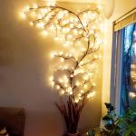 1 Piece USB Powered Willow Vine Fairy Lamp - Bendable 1.8m /5.9 Feet Branch with 96 Warm White Led Lights, 8 Modes, Valentine's Day, Holiday Home Bedroom Wall Outdoor Party Decoration, Business Women's Gift (Battery Not Included)