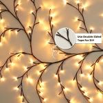 1 Piece USB Powered Willow Vine Fairy Lamp - Bendable 1.8m /5.9 Feet Branch with 96 Warm White Led Lights, 8 Modes, Valentine's Day, Holiday Home Bedroom Wall Outdoor Party Decoration, Business Women's Gift (Battery Not Included)