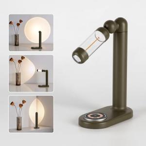 Tubicen Modern Desk Lamp with Wireless Charger 3000mAh Battery Rechargeable Cordless LED Table Lamp Dimmable Flexible Focused Bedside Reading Lamp for Living Room Bedroom Home Office Green