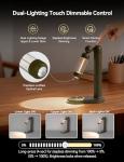 Tubicen Modern Desk Lamp with Wireless Charger 3000mAh Battery Rechargeable Cordless LED Table Lamp Dimmable Flexible Focused Bedside Reading Lamp for Living Room Bedroom Home Office Green