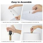 luxeflow 28" White Ceramic Table Lamps Set of 2, Modern Bedside Lamps for Night Stands, Triple Gourd Table Lamp for Living Room End Table or Bedroom Nightstand (2 LED Bulbs Included)