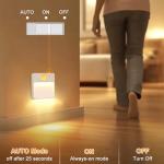 Guankai 8 Pack Rechargeable Motion Sensor Stair Light for Indoor, RGBW Battery Operated Closet Lights, Stick On Night Lamp, Motion Activated Magnetic Lighting Lamps for Step,Cabinet,Hallway,Bathroom