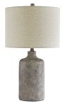 Signature Design by Ashley Linus Modern 25" Ceramic Table Lamp, Natural Stone Finish