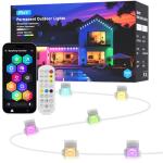 FNY Permanent Outdoor Lights 100ft Smart RGB with 60 LED, IP67 Waterproof for Outdoor Decor, App/Remote Control Eaves Lights Compatible with Alexa, Google Assistant, DIY Scene Modes for Christmas