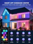 FNY Permanent Outdoor Lights 100ft Smart RGB with 60 LED, IP67 Waterproof for Outdoor Decor, App/Remote Control Eaves Lights Compatible with Alexa, Google Assistant, DIY Scene Modes for Christmas