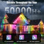 JOH Permanent Outdoor Lights, 100FT with RGB+IC Smart LED Outdoor Lights for House, App & Remote Control, DIY Scene Modes, IP67 Waterproof Christmas Light, Holiday, Party, Halloween Decorations