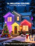 FNY Permanent Outdoor Lights 100ft Smart RGB with 60 LED, IP67 Waterproof for Outdoor Decor, App/Remote Control Eaves Lights Compatible with Alexa, Google Assistant, DIY Scene Modes for Christmas
