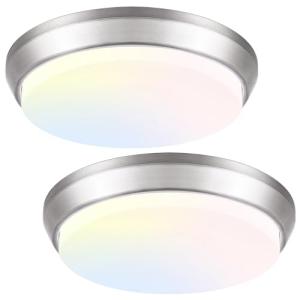 13 Inch Dimmable LED Ceiling Light Fixture, 4000 Lumens Super Bright 36W Flush Mount Ceiling Light, 2700K/3000K/4000K/5000K/6500K Adjustable Modern Ceiling Lamps for Bedroom Kitchen Bathroom, 2 Packs