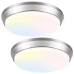 13 Inch Dimmable LED Ceiling Light Fixture, 4000 Lumens Super Bright 36W Flush Mount Ceiling Light, 2700K/3000K/4000K/5000K/6500K Adjustable Modern Ceiling Lamps for Bedroom Kitchen Bathroom, 2 Packs
