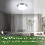 13 Inch Dimmable LED Ceiling Light Fixture, 4000 Lumens Super Bright 36W Flush Mount Ceiling Light, 2700K/3000K/4000K/5000K/6500K Adjustable Modern Ceiling Lamps for Bedroom Kitchen Bathroom, 2 Packs