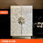 Light luxury high-end wine cabinet Fritillary living room against the wall villa modern high-end light strip glass