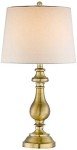 Regency Hill Traditional Style Table Lamp 26" High Antique Brass Gold Metal Candlestick White Tan Fabric Drum Shade Decor for Living Room Bedroom House Bedside Nightstand Home Office Family