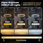 Tsurebowl Outdoor Ceiling Fans with Lights for Patios Waterproof, 20" Gazebo Fan Outdoor Hanging & Hook-3CCT Dimmable LED,Black Plug in Caged Ceiling Fan with Light & Remote for Outside Porch, Pergola