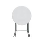 24 Inch Round Folding Bistro Table Compact Easy Storage Indoor Outdoor Use Durable White Finish Easy Clean Surface