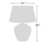 Nourison Home 20" Sand (Light Beige) Ceramic Pot Table Lamp for Bedroom, Living Room, Console, Entryway