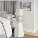 Nourison Home 20" Sand (Light Beige) Ceramic Pot Table Lamp for Bedroom, Living Room, Console, Entryway