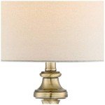 Regency Hill Traditional Style Table Lamp 26" High Antique Brass Gold Metal Candlestick White Tan Fabric Drum Shade Decor for Living Room Bedroom House Bedside Nightstand Home Office Family