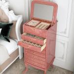 Light luxury high-end floor-to-ceiling jewelry cabinet, designer model, villa home Italian solid wood with lock