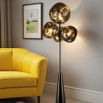 Modern minimalist LED floor lamp, living room, bedroom, study, Nordic Ins style creative remote control dimming vertical lamp