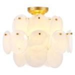 VANZARLA Modern Flush Mount Glass Ceiling Light Gold Finish, Hallway Lights Vintage Chandelier, 4-Light Unique Light Fixture for Bedroom Entryway Kitchen