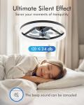 CubiCubi Ceiling Fans with Lights, 20 Inch Black Low Profile Ceiling Fans with Lights and Remote Control, APP, Modern Flush Mount LED Ceiling Fan with 3CCT and 6 Wind Speeds, LED Fans for Bedroom