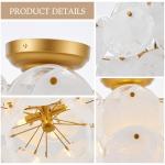 VANZARLA Modern Flush Mount Glass Ceiling Light Gold Finish, Hallway Lights Vintage Chandelier, 4-Light Unique Light Fixture for Bedroom Entryway Kitchen