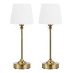 Kakanuo Cordless Table Lamps Rechargeable Set - 2 Pack Gold 4000mAH Battery Operated Lamps for Decor, 3000K Stepless Dimming Touch Wireless Lamp for Bedroom, Dining Table, Living Room, White Shade