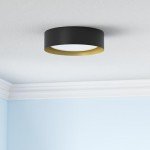 BrightHome Flush Mount LED Ceiling Light, 13in 2400LM 25W, 3 Color (3000K, 4000K, 5000K) Dimmable Black Gold Modern Lamp for Bedroom, Bathroom, Hallway, Kitchen