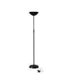 Brightech SkyLite LED Floor lamp, Torchiere Super Bright Floor Lamp for Living Rooms & Offices - 3 Way Dimmable Tall Lamp, High Lumen Standing Pole Lamp for Bedroom Reading - Black
