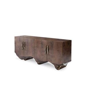 Light luxury dining side cabinet, living room integrated against the wall, high-end walnut entrance, high-end household storage