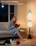 Lightdot RGB& 3000K Floor Lamp with Touch Control, Dimmable Colors Temperature & Brightness, Globe Modern Floor Lamp with Smart Bulb, Blue Standing Lamps for Living Room