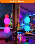 Lightdot RGB& 3000K Floor Lamp with Touch Control, Dimmable Colors Temperature & Brightness, Globe Modern Floor Lamp with Smart Bulb, Blue Standing Lamps for Living Room