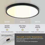 TALOYA Dimmable Led Ceiling Light 4 Pack, 3000/3500/4000/5000/6500K Selectable 12 Inch Black Flush Mount Light Fixtures