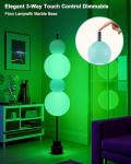Lightdot RGB& 3000K Floor Lamp with Touch Control, Dimmable Colors Temperature & Brightness, Globe Modern Floor Lamp with Smart Bulb, Blue Standing Lamps for Living Room
