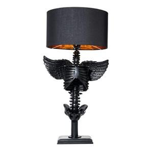 Large Skeleton with Wings Lamp - Decorations 25" H Skull Skeleton Desk Table Lamp, Goth Decor, Skeleton Figurine, Unique Table Gothic Spooky Home Decor for Any Room - Birthday Gifts (Black)