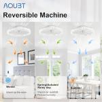 AQUBT Ceiling Fans with Lights and Remote, 19.7" Low Profile Ceiling Fan with Light, 3000-6500K Dimmable, 6 Speeds and Stepless Color Temperature Change for Bedroom, Living Room and Kids Room(White)
