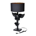 Large Skeleton with Wings Lamp - Decorations 25" H Skull Skeleton Desk Table Lamp, Goth Decor, Skeleton Figurine, Unique Table Gothic Spooky Home Decor for Any Room - Birthday Gifts (Black)
