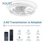 AQUBT Ceiling Fans with Lights and Remote, 19.7" Low Profile Ceiling Fan with Light, 3000-6500K Dimmable, 6 Speeds and Stepless Color Temperature Change for Bedroom, Living Room and Kids Room(White)