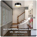 BrightHome Flush Mount LED Ceiling Light, 13in 2400LM 25W, 3 Color (3000K, 4000K, 5000K) Dimmable Black Gold Modern Lamp for Bedroom, Bathroom, Hallway, Kitchen