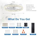 AQUBT Ceiling Fans with Lights and Remote, 19.7" Low Profile Ceiling Fan with Light, 3000-6500K Dimmable, 6 Speeds and Stepless Color Temperature Change for Bedroom, Living Room and Kids Room(White)