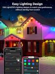 Lepro E1 AI Permanent Outdoor Lights APP Control, 150ft 90 LED Smart RGB+IC+Warm/Cool White House Eave Lights for Halloween Christmas, Alexa Google Enabled 2.4 GHz WiFi/Bluetooth, NO Remote Controller