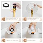 ONEWISH Touch Table Lamp for Bedroom, 3-Way Dimmable Gold Bedside Lamps for Nightstand with Fabric Shade, Desk Lamp for Kids Reading, Home Office