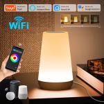 Tuya WiFi Smart Light Bedside Led Night Lights Dimmable Table Lamp RGB Touch Lamp Voice APP Control Google Home Alexa Smartlife