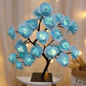 24 LED USB Rose Desk Lamp, Tree Lamp, Bedside Night Light, Give To Girlfriend, Mother's Day, Birthday Gift!